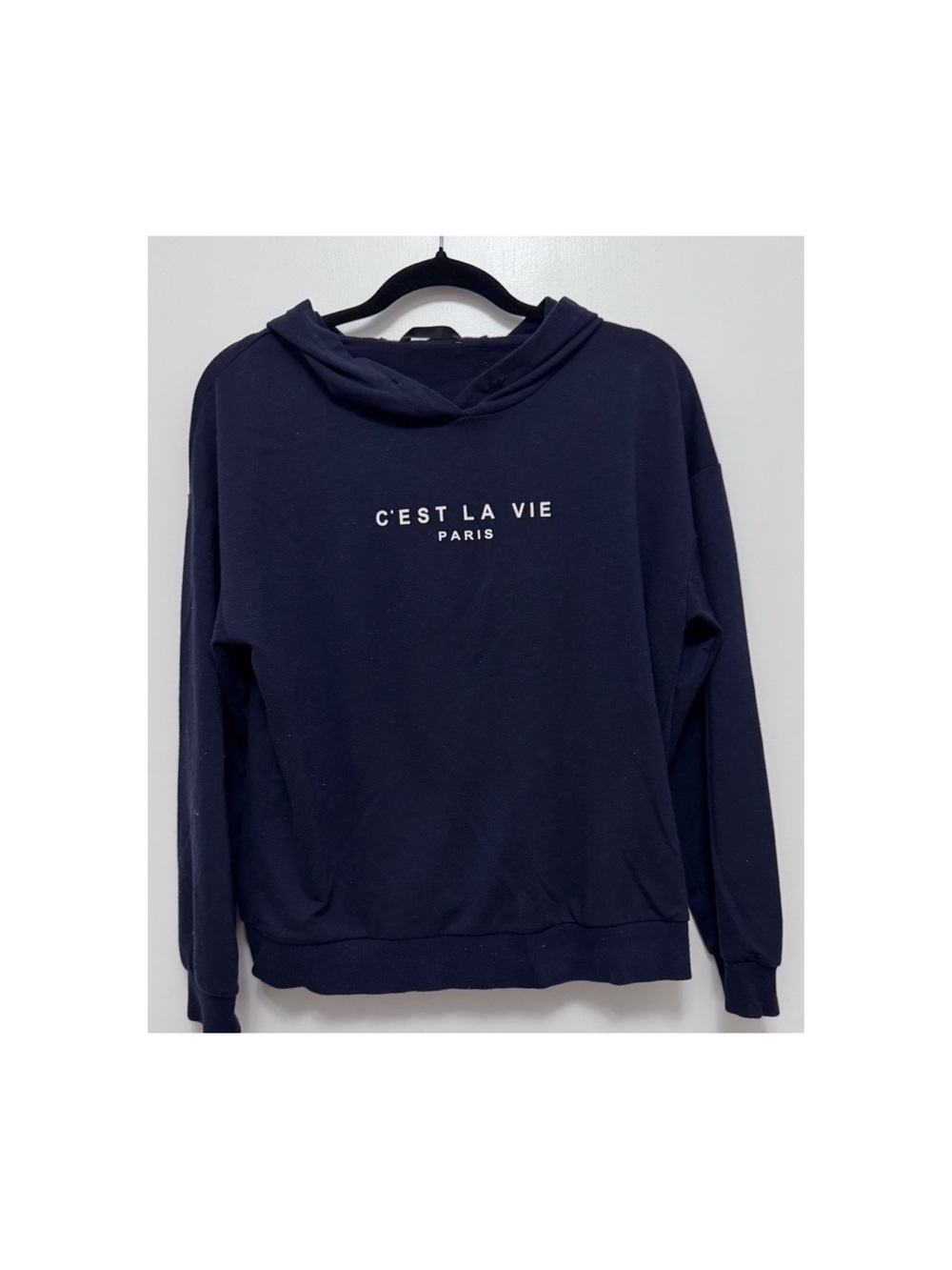 C'EST LA VIE Paris Navy Graphic Hoodie